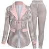 New Women's Notched Lapel Blazer and Pants Set, Slim Fit Office Two-Piece Suit for Women