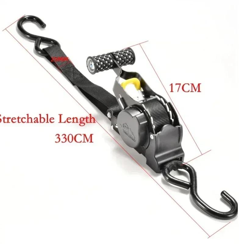 Heavy-duty Car Cargo Tie-down Straps Retractable Ratchet Tie-down Straps 1500 Lb Load Capacity Suitable for Motorcycles and Cars