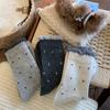 Autumn And Winter Women'S Thick Dopamine Warm Mid-Calf Socks With Lace And Polka