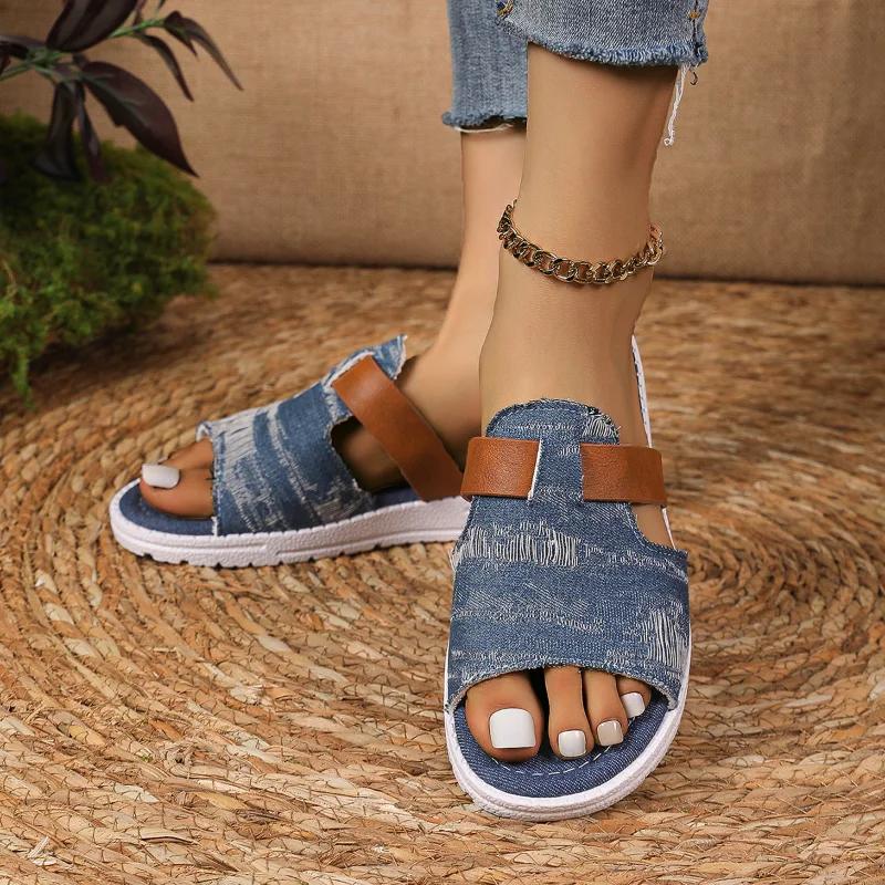 Fashion 2025 Hot Sale Ladies Shoes Open Toe Women's Slippers Fashion Outdoor Plus Size Summer Daily Concise Comfortable Flat Slippers