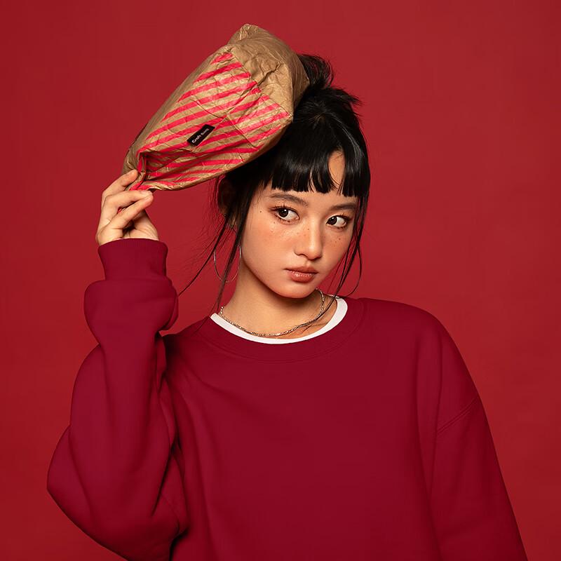 GENIOLAMODE Men's Red Fleece-Lined Year of the Snake Lucky Sweatshirt