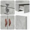 Storage Bed Frame Concrete Grey 120 cm Wood Based Material