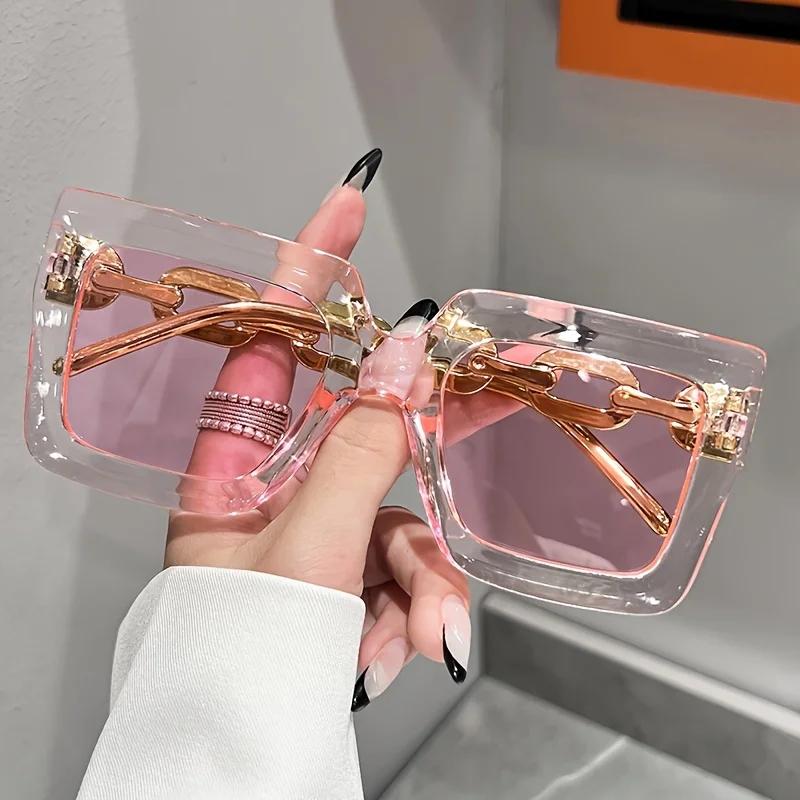 New Luxury square fashion glasses for women casual candy color anti glare sun shades for beach party Travel Sunglasses