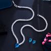 Tide Creative Shiny Zircon Bright Diamond Water Drop Necklace Earrings Two-Piece Set