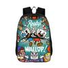 Zaino Scolastico per Studenti delle Scuole Elementari con Stampa di Cuphead Anime Zaino Scolastico da 16 Pollici Zaino per Bambini Cartone Animato Cuphead Zaino per Ragazzi Ragazze Mochlia