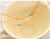 Trendy Turquoise Wings Anklet In Gold-Plated Titanium Steel (S097)