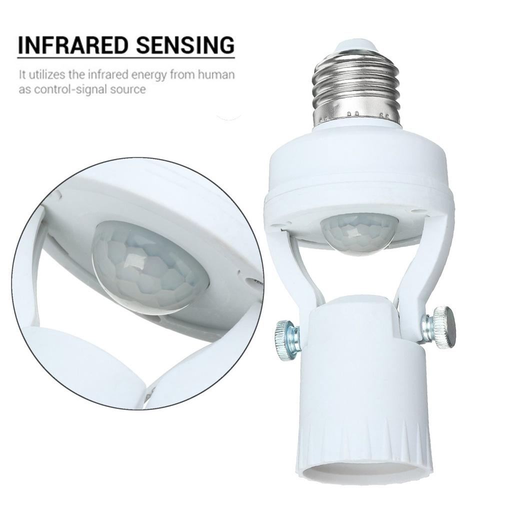 E26/E27 AC 110-240V 60W Infrared Motion Light Sensor Intelligent Bulb Lamp Base Switch