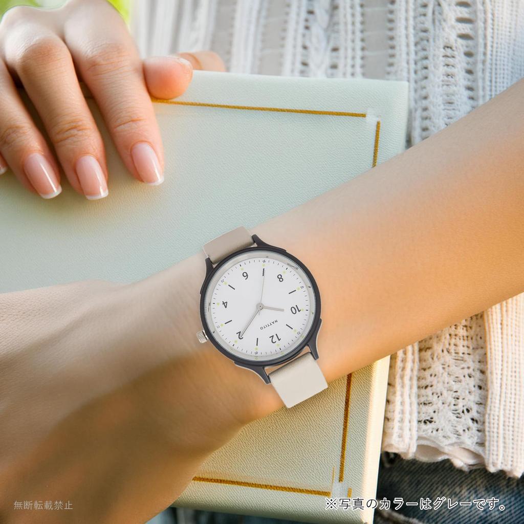 FIELD WORK Unisex Watch Analog Leather Band Luminous Dots Large GY081-1 gray