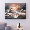 huacan Diamante Ricamo 5D Pittura Diamante DIY Snow Cottage Paesaggio Pittura Diamante Punto Croce Strass Mosaico