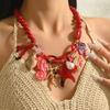 Hot-selling Exaggerated Fashion Personality Starfish Large Shell Pendant Gravel Irregular Necklace Versatile Woman