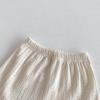Kids 2024 Summer Korean-Style Soft Cotton Pleated Vest and Shorts Set for Boys and Girls