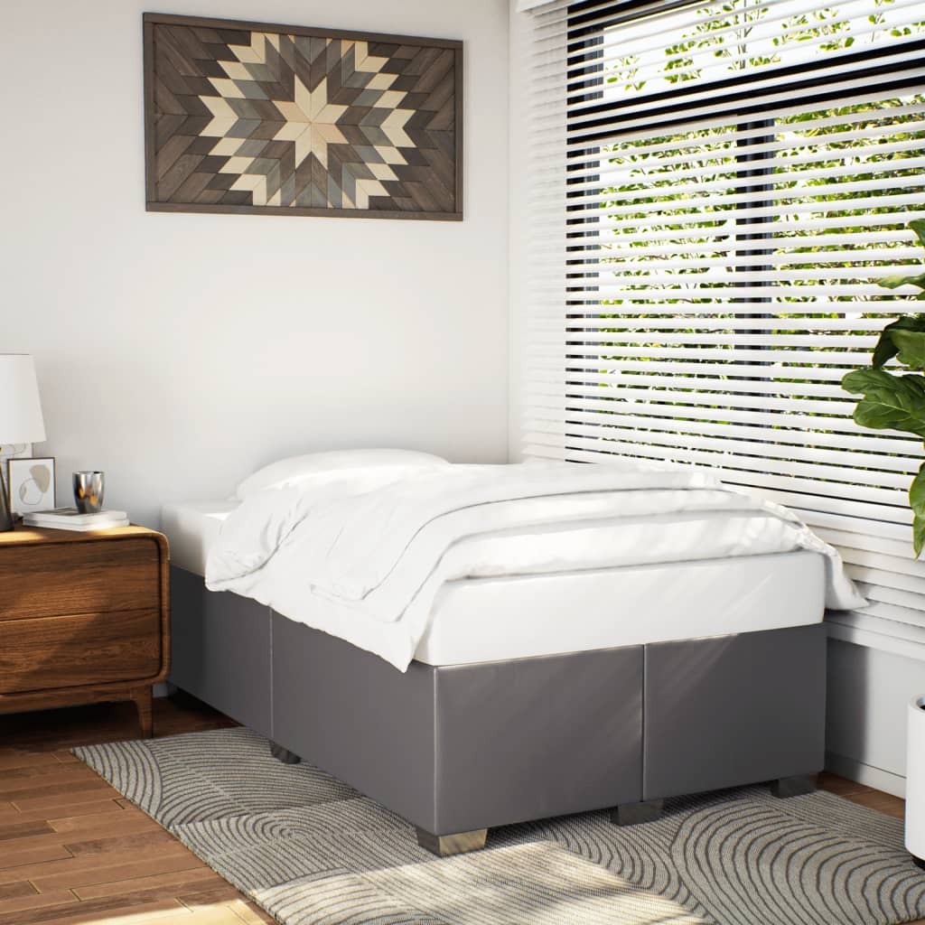 Bed Frame without Mattress Gray 120 x 190 cm Faux Leather
