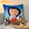 Cushion Cover  Linen  SkinFriendly Soft Decorative Case For Sofa Home Decor CCoraline Anime Pillow cover