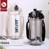 Portable Red Sports Water Bottle with Straw - Large Capacity, Pop-Up Lid, Single Layer, Outdoor Use