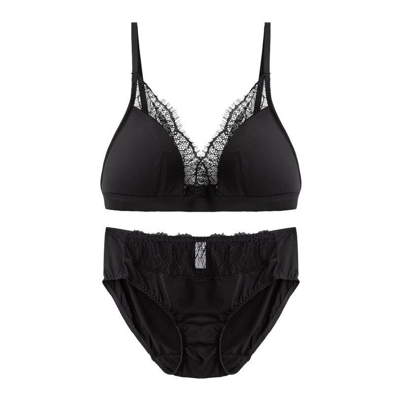 

Жіночий бюстгальтер Tangge з французького шовку без обідка трикутної форми Large чорний