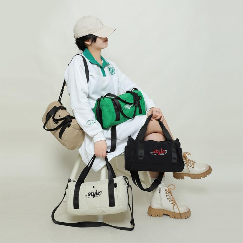 Waterproof Nylon Crossbody Bag Spring/Summer Boston Cylinder Bag Horizontal Pillow Bag Fashion Handbag
