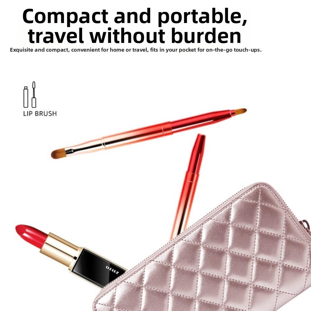 Telescopic Lip Gloss Brush Double-headed Lipstick Brush Portable Retractable Lip Brush Dustproof