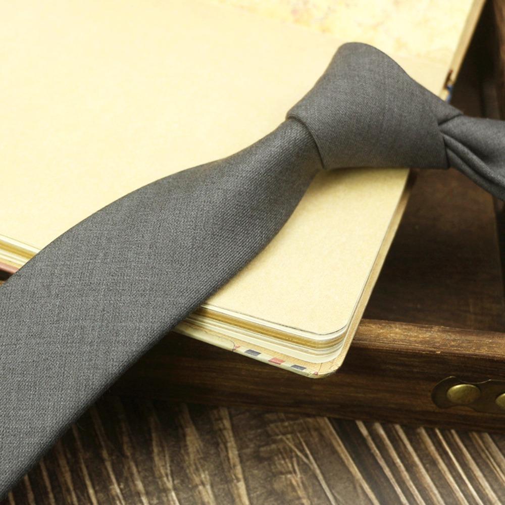 Cotton Elegant Men's Necktie Solid Color Business Suit Accessories Simple Neck Tie Student