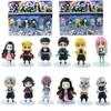 Anime 9cm Demon Slayer Figure Nezuko Tanjirou Zenitsu Inosuke Kyoujurou Giyuu Kawaii Qposket PVC Model Toys children Gift
