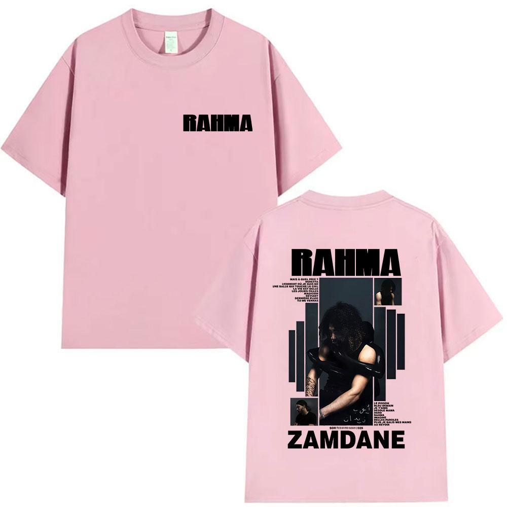 Rapper RAHMA Zamdane Album 2025 Graphic T Shirt Unisex's Pop Music Hip Hop Short Sleeve T-shirts Fans loose Clothing Cotton T-shirt