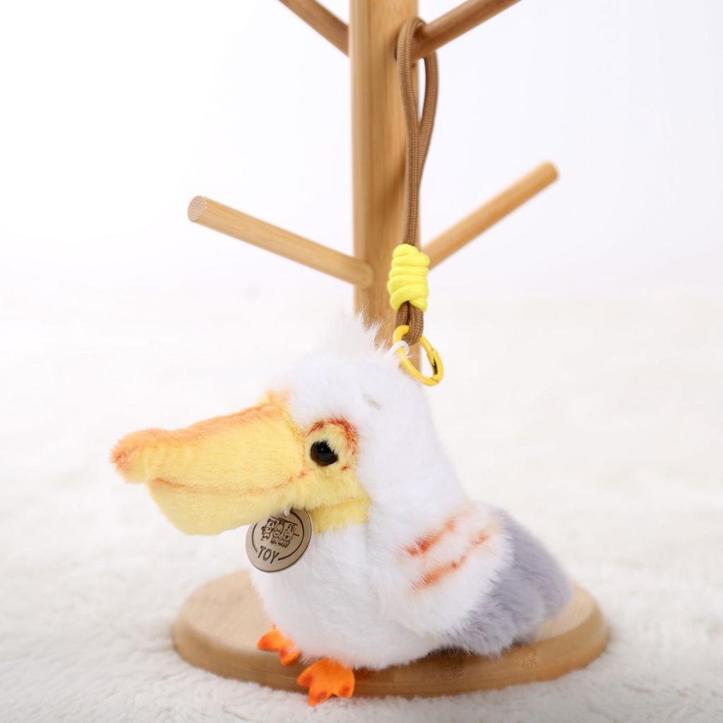 Red Crowned Crane Plush Parrot Keychain With Pp Cotton Filling For Girls And Collectors