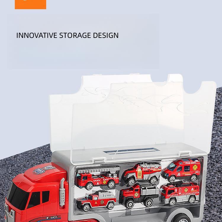 Alloy Children's Storage Container Car Alloy Return Car Simulation Fire Truck Engineering Vehicle Police Truck Engineering Vehicle