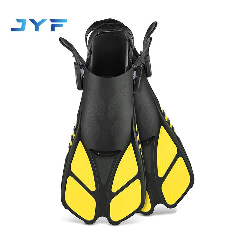 JYF Brand Hot Selling Yellow Orange Scuba Pro Jet Fins with Flipper Buckle