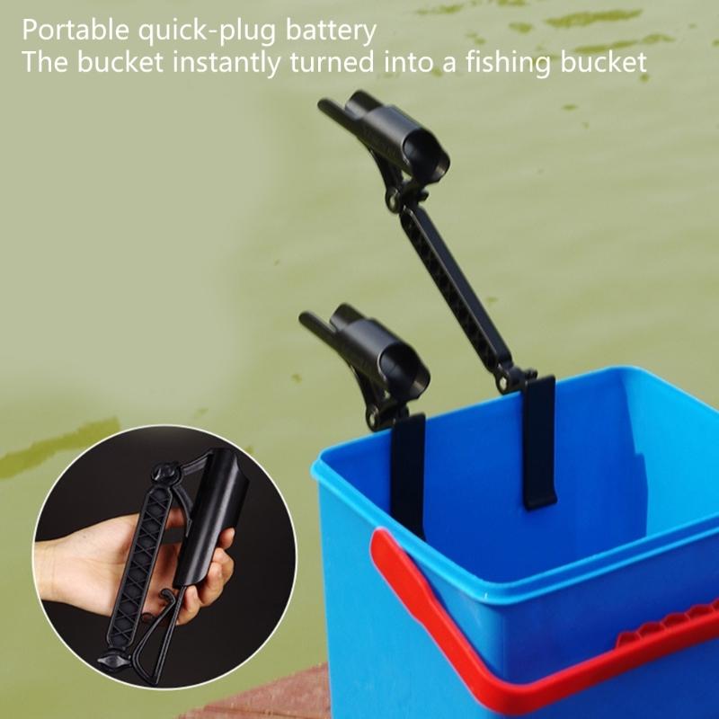 2Pcs Adjustable Bucket Rod Holder Fishing Rod Rack Ice Fishing Rod Holder Fishing Tackle Accessories Easy To Install