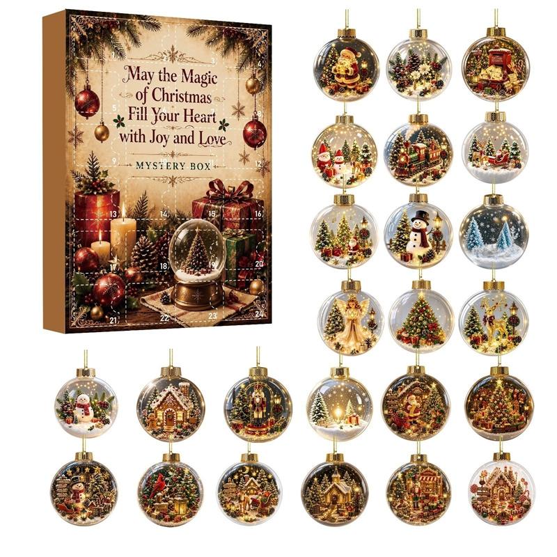 Adventskalender 2026 Weihnachts-Countdown Anhänger 2D Acryl Hängender Schlüsselanhänger Xmas Sammlerstück Geschenk Calendario Adviento Navidad