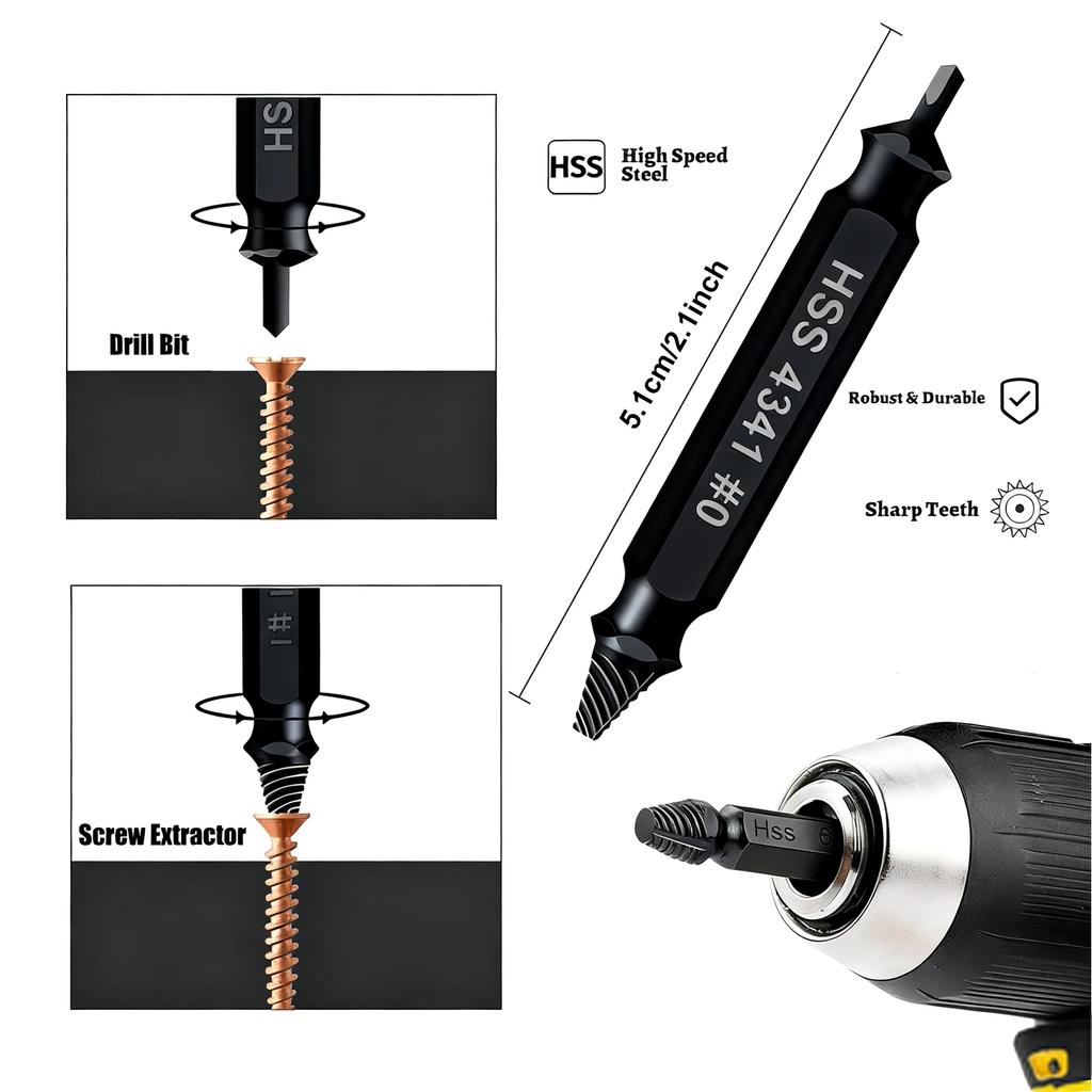 5 Stück beschädigter Schraubenextraktor Bit Bohrer Set Gebrochener Speed Out Schraubenextraktor Schraubenbolzenentferner Leicht herausnehmen Abbruchwerkzeuge