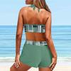 Damski strój kąpielowy bikini typu tankini z falbanką i wiązaniem na szyi