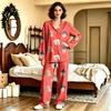 Unisex Casual Long Sleeve Long Pants Pajama Set for Home Lounging