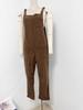 Autumn/Winter Solid Color Casual Corduroy Long Overalls