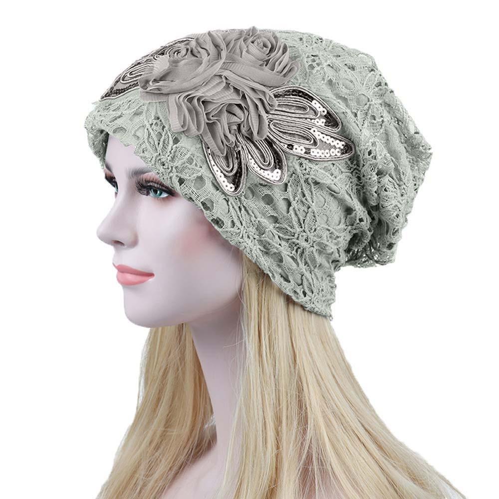 

Женская кружевная мешковатая кепка с цветочным узором и химиотерапией, тюрбан