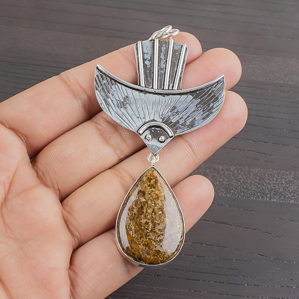 Natural Bronzite Gemstone 925 Sterling Silver Jewelry Designer Pendant 3.23  AJP-2100