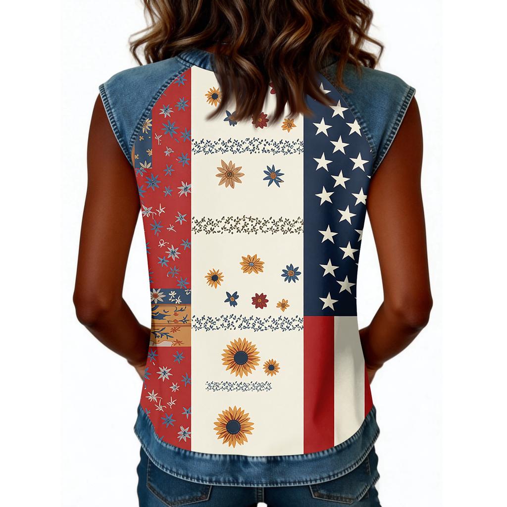 Camiseta informal de manga larga para mujer con cuello redondo y estampado