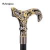 Golden Black Skull Flower Head Walking Cane Fashion Decorative Walking Stick Gentleman Elegant Cosplay Cane Knob Crosier 93cm