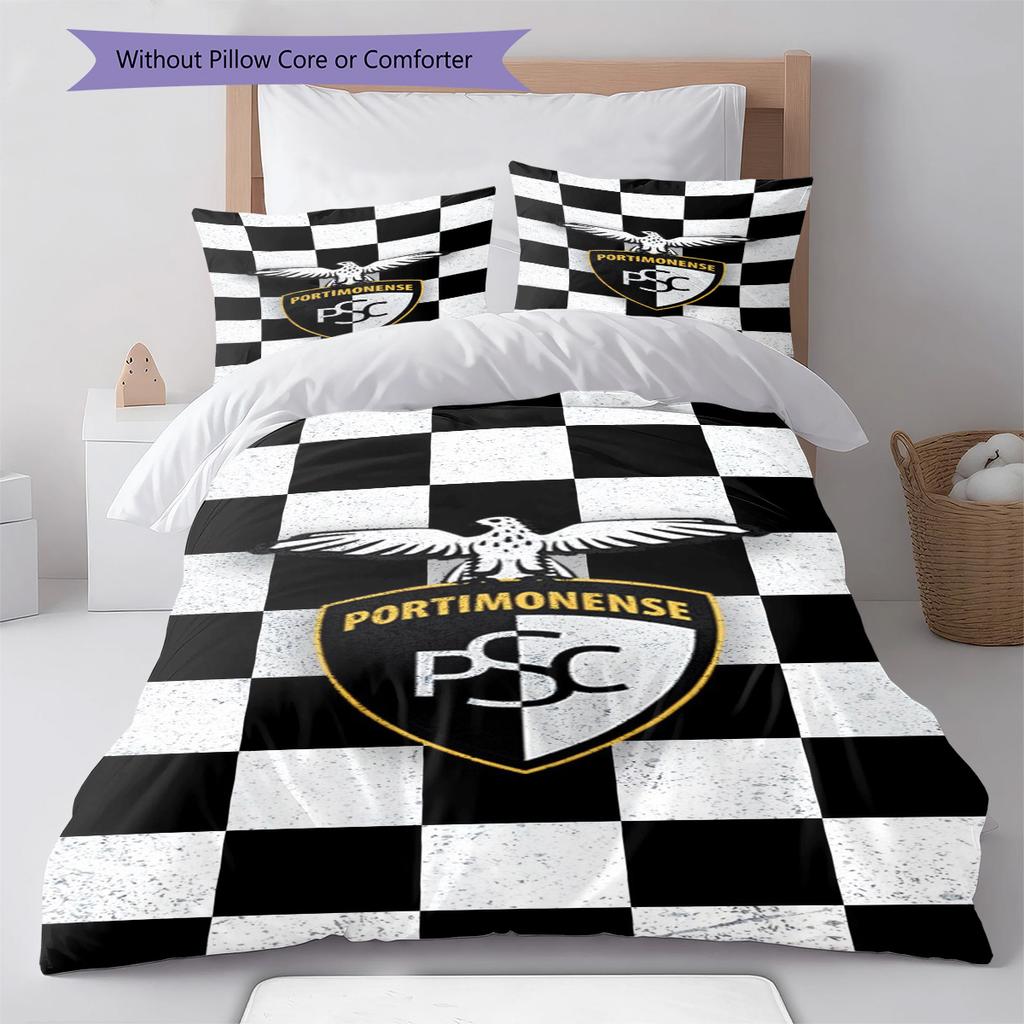 Portimonense SC Pattern Bedding Set Quilt Cover Pillowcase Home Decor Gift (1 * Duvet Cover + 2 * Pillowcase, Without Core)