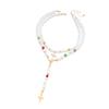 European Inspire Pearls Crosses Necklace with Colorful Beads Festive Wear Suitable for Southeast Asian Markets
