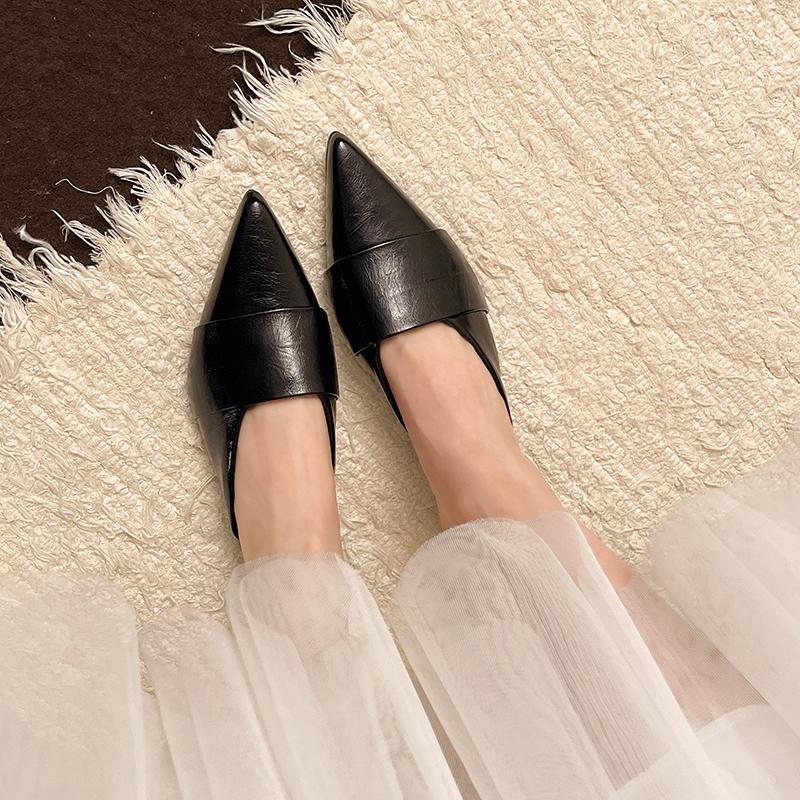 Fashion New Stiletto Pointed Toe Fashion Outside Wear Sandals and Slippers Versatile Comfortable Slip with Skirt Baotou Half Slippers