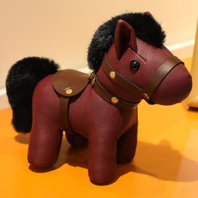 Horse Doll Pendant Faux Leather Pony Keychain Cute Animal Keyring Versatile Bag Charm for Keys And Accessories