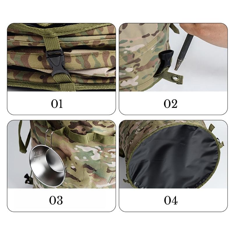 Camping Trash Can Foldable Garbage Bin with Zippered Lid Foldable Garbage Container for Campsites Outdoor Picnics BBQ