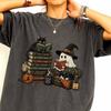Witchy Cat Comfort Colors Shirt, Halloween Ghost Tee, Book Lover Shirt, Cozy Spooky Gift