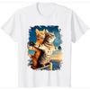 Art Theatre Cat T Shirt Vintage Retro Graphic Womens Casual Top Daily Versatile Crew Neck Short Sleeve for Daily Wear Clothing