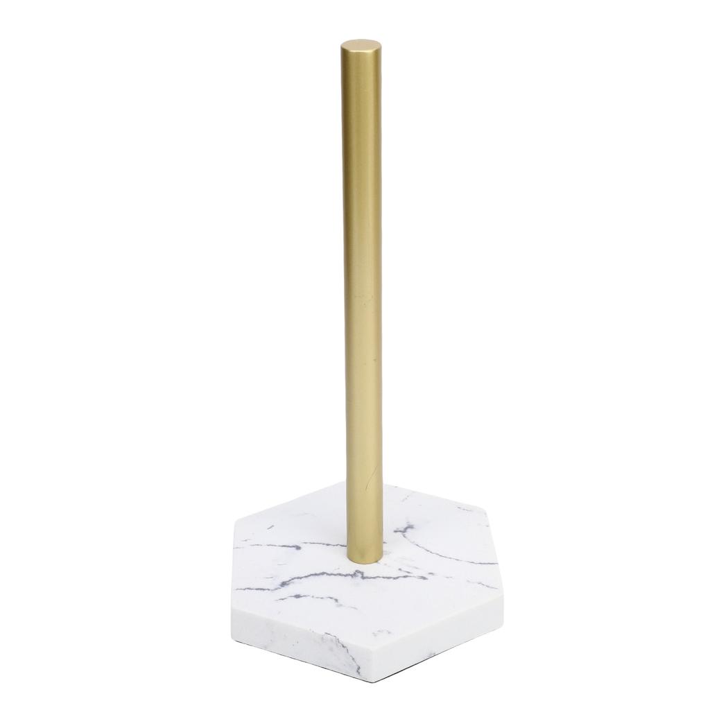 Stehender Papierhandtuchhalter Gold Edelstahl Marmor Textur Arbeitsplatte Rollenpapierständer für Küche Toilette