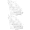 Premium-Magazine Organizer A5 Acrylic Brochure Display Stand Rack Flyer Holder 2Pcs Plastic Literature Rack Document Storage