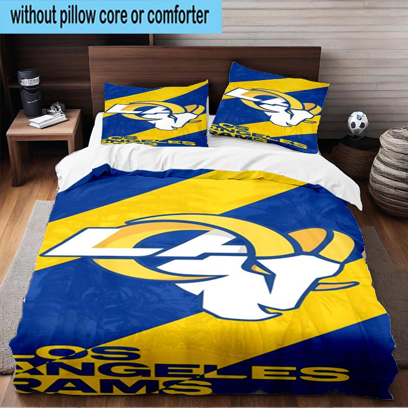 Angeles Rams Team 3PCS Bedding Set 2D Printing (Includes 1 Duvet Cover + 2 Pillowcases Coreless), Bedroom decor,Fan Gift