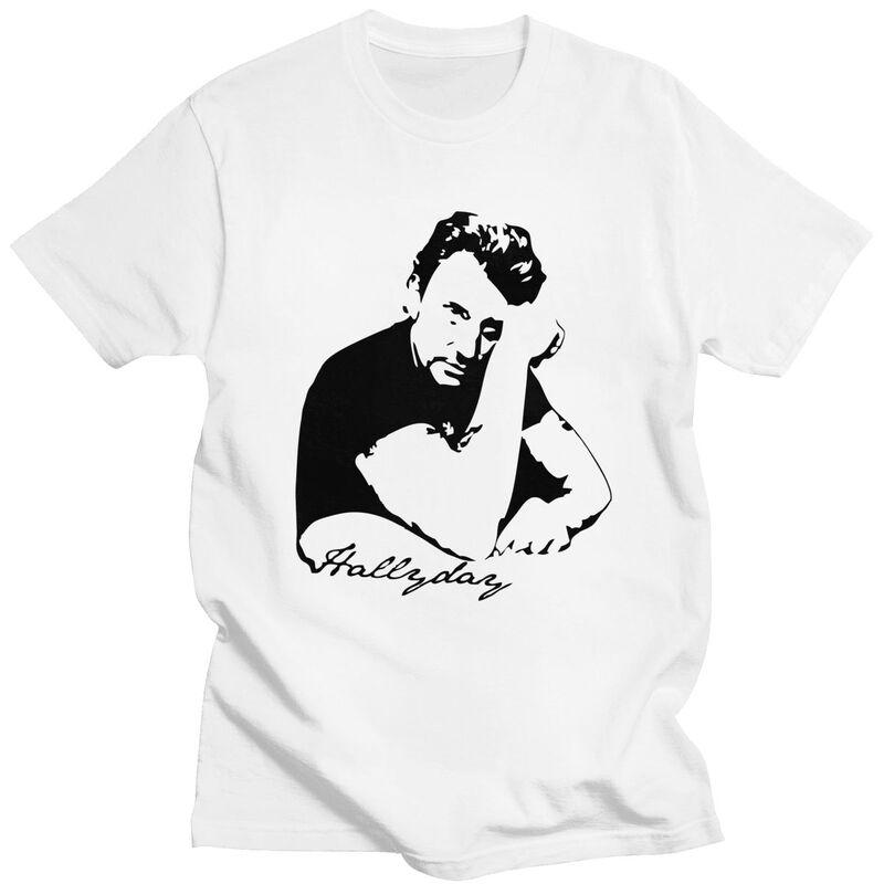 

Custom French Legend Rock Johnny Hallyday T Shirt for Men Pure Cotton Tshirt Fashion Tees Short Sleeve T-shirt Clothing - Men... S разноцветный