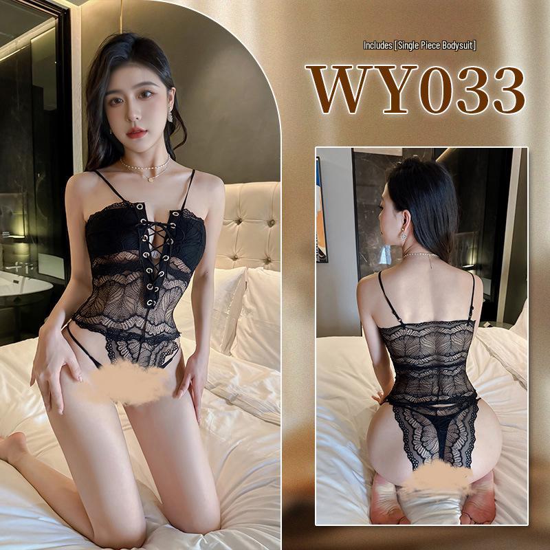 Jiuli Qingchuan Sexy Sheer Lingerie Set - Pure Desire See-Through Pajamas with Webbing Fun.