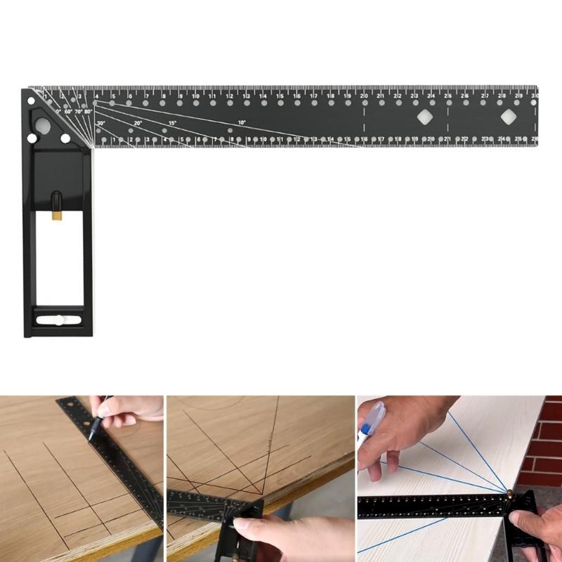 Carpenter Square Tool, Combination Square 12Inch/300mm, 15.7Inch/400mm, Angles Ruler,L Shape Square Ruler